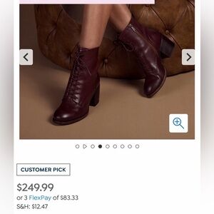 Patricia Nash Burgundy Ankle Boots